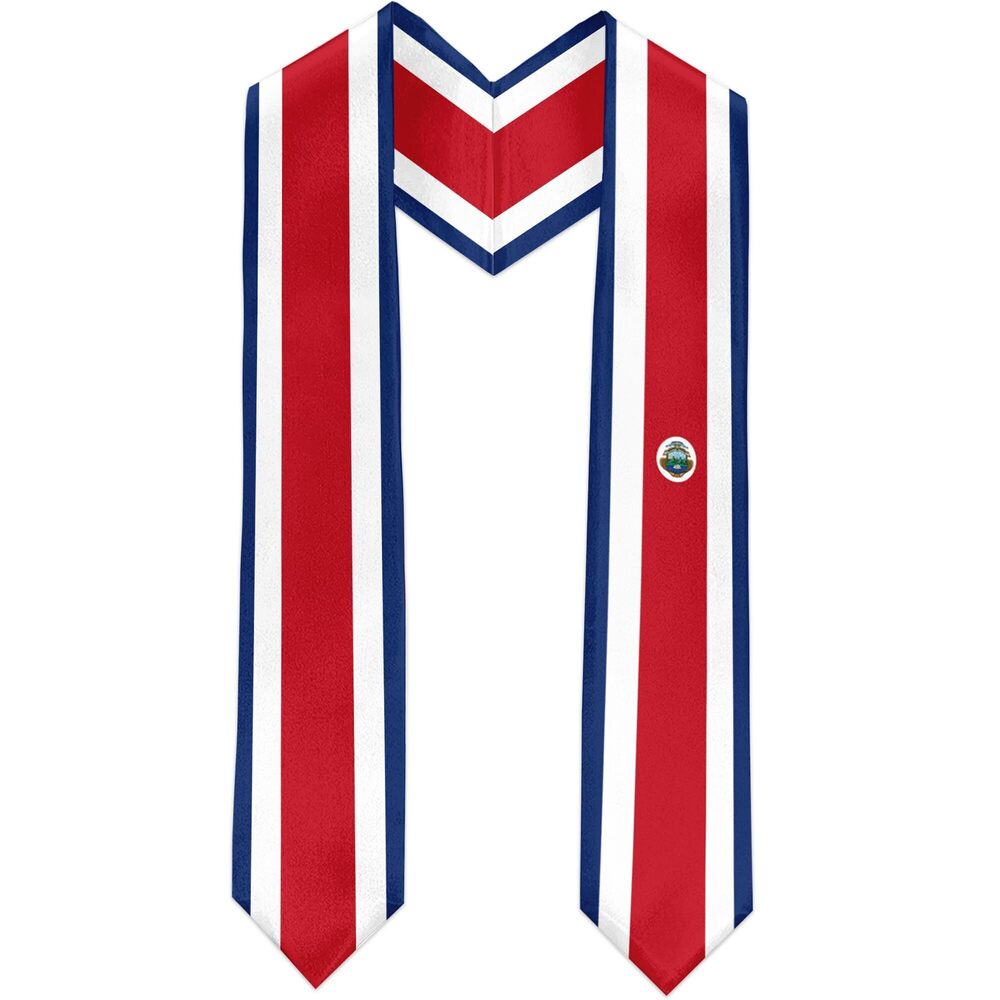 4936 Costa Rica Flag Graduation Sash Satin Scarf 72" Stole for Abroad